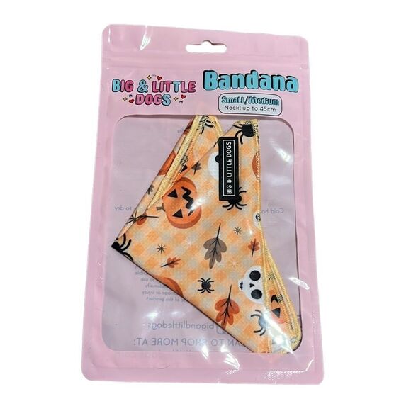 Halloween Dog Bandana Size Small/Medium Neck: up to 45 cm Big & Little Dogs - Picture 3 of 5